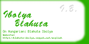 ibolya blahuta business card